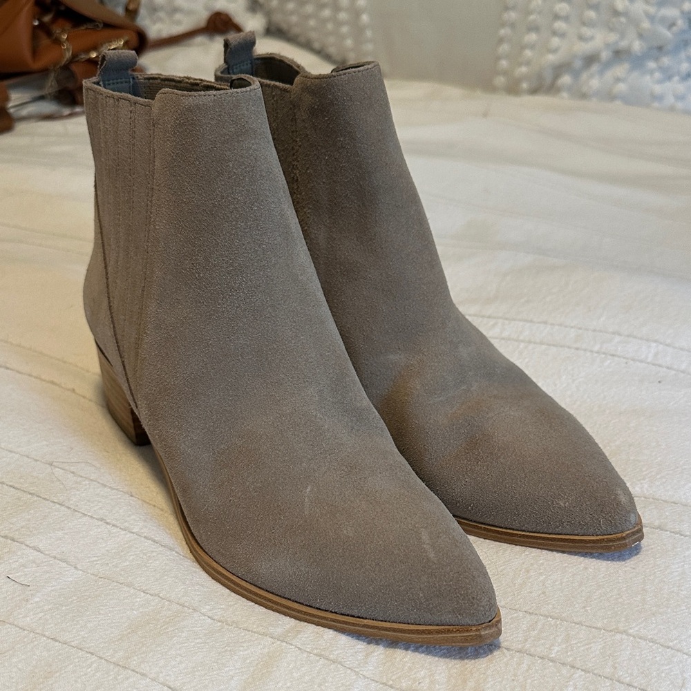 Marc Fisher Suede Ankle Booties in Gray